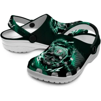 customized starbucks skull surge black green clogs high quality hey clogs