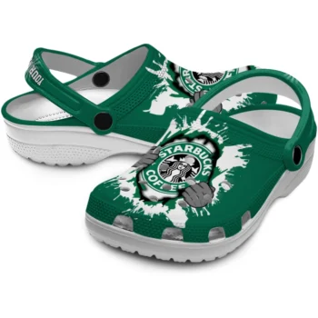customized starbucks superman green white clogs high quality hey clogs