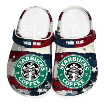 customized starbucks usa flag red white clogs best selling hey clogs