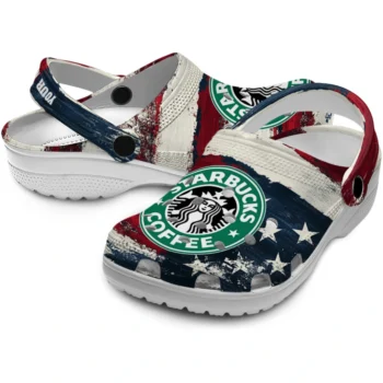 customized starbucks usa flag red white clogs high quality hey clogs