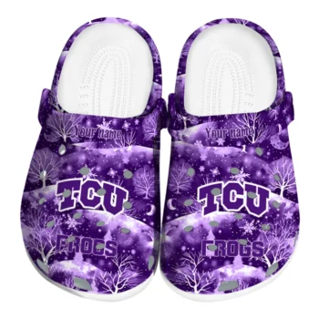 customized tcu horned frogs snowy hills clogs best selling