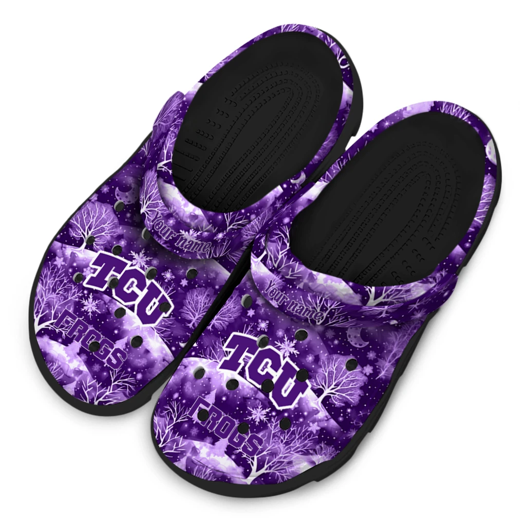 customized tcu horned frogs snowy hills clogs latest model customized tcu horned frogs snowy hills clogs latest model