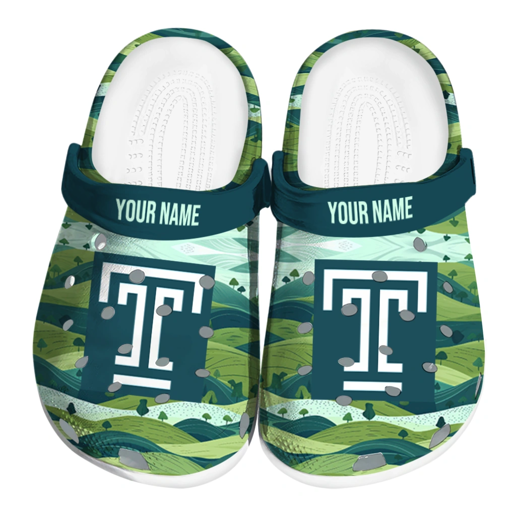 customized temple owls hills illustration clogs best selling customized temple owls hills illustration clogs best selling