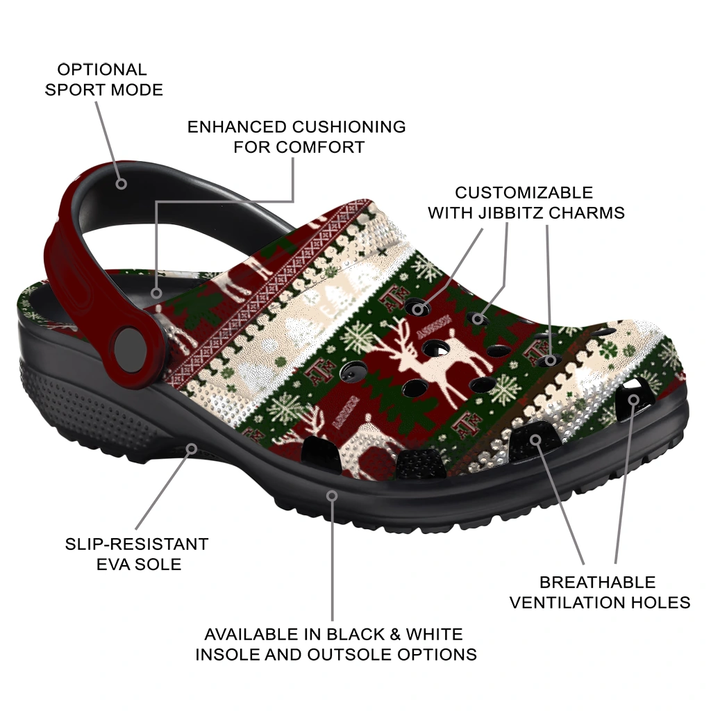 customized texas am aggies christmas motif clogs new arrival customized texas am aggies christmas motif clogs new arrival