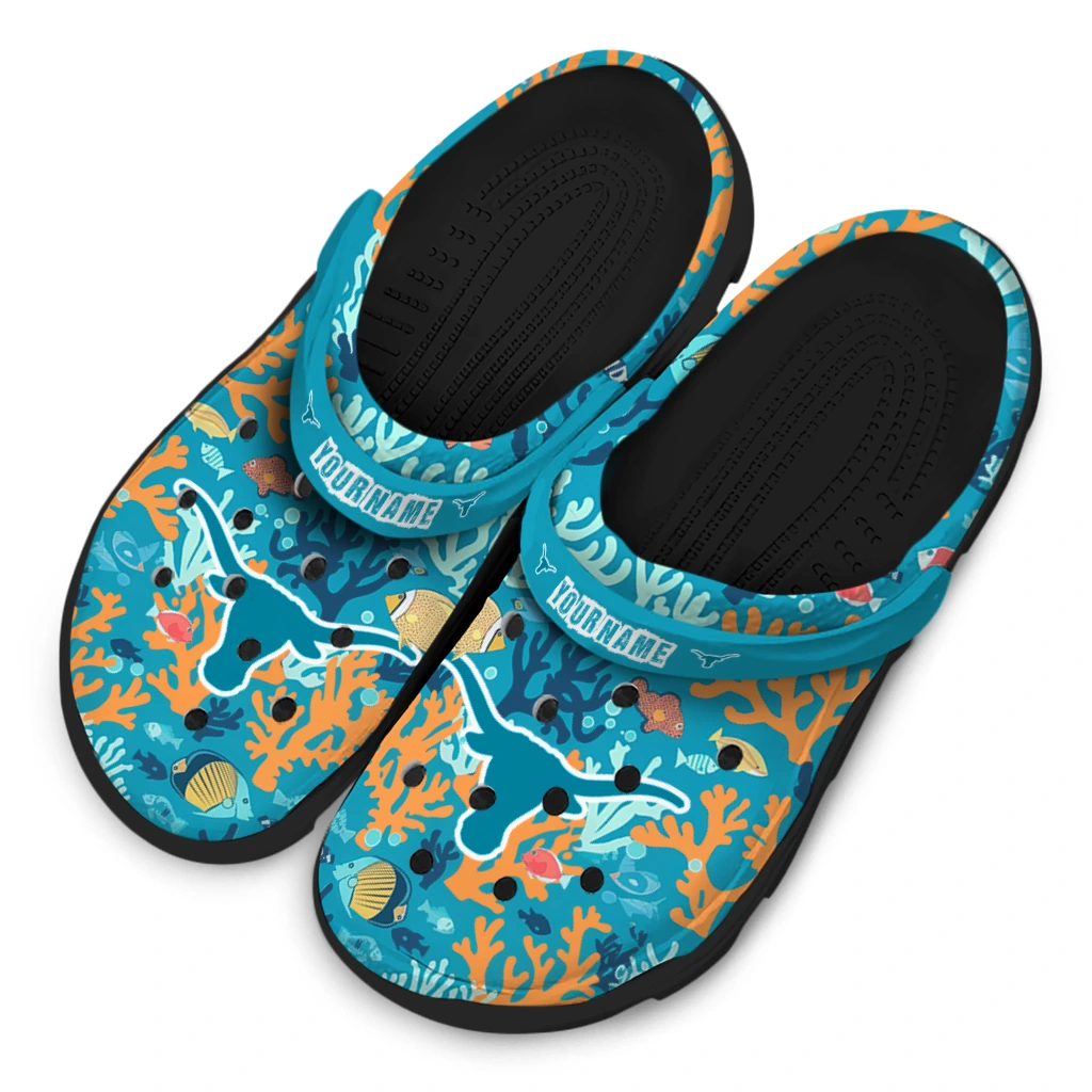 customized texas longhorns tropical fish ocean clogs latest model customized texas longhorns tropical fish ocean clogs latest model