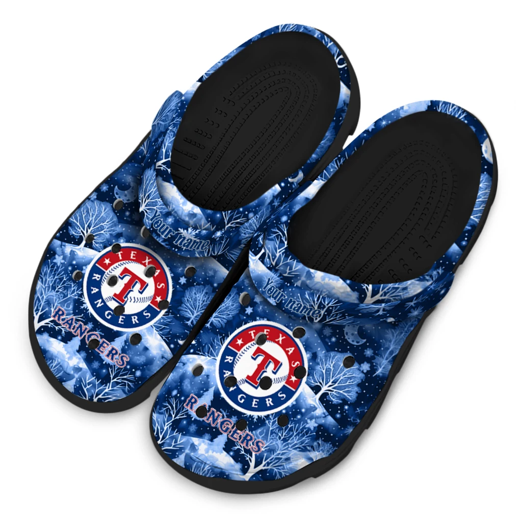 customized texas rangers snowy hills clogs latest model customized texas rangers snowy hills clogs latest model