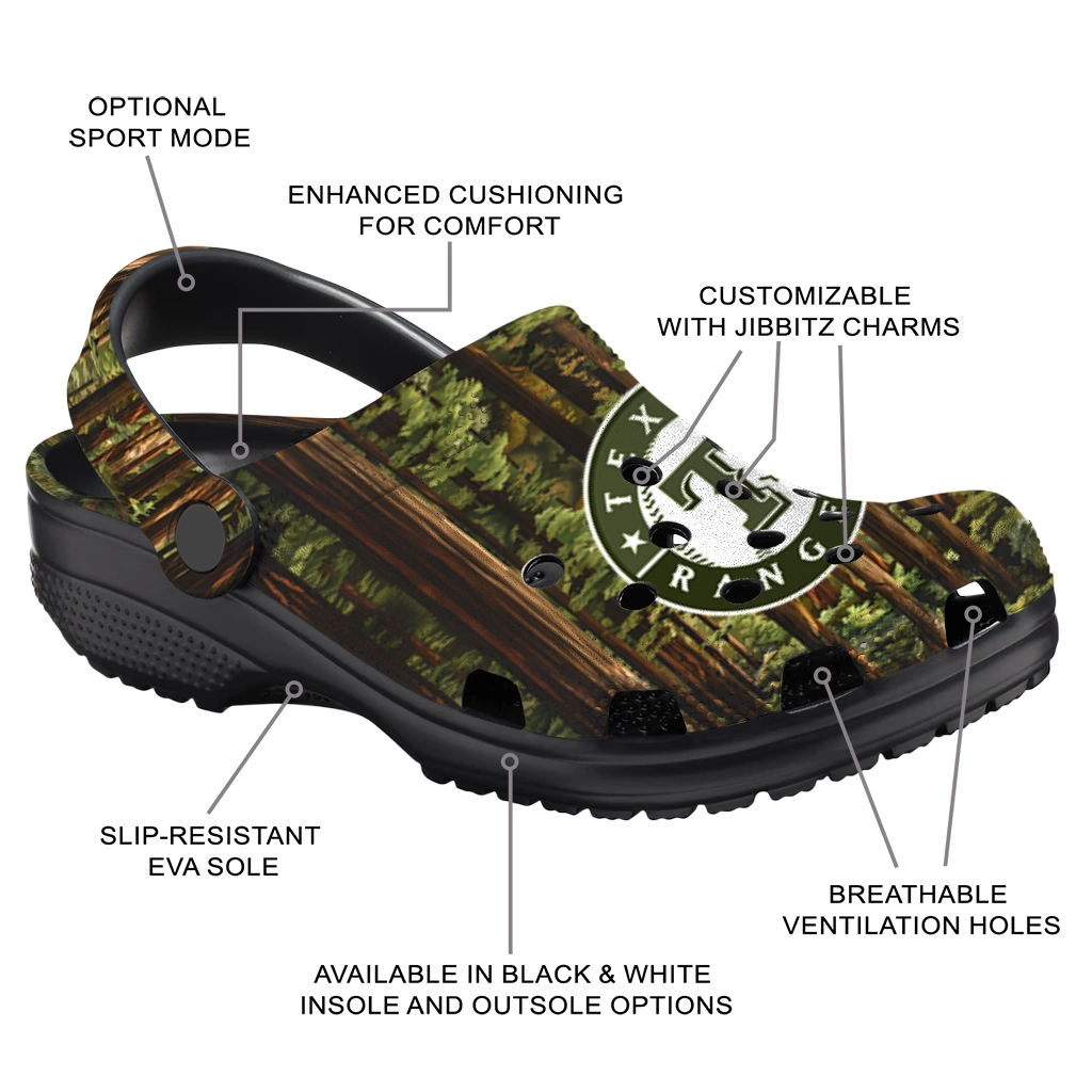 customized texas rangers woods forest designs clogs new arrival customized texas rangers woods forest designs clogs new arrival