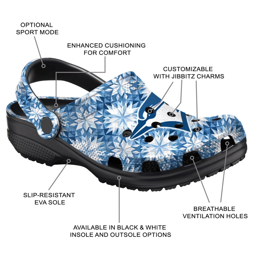 customized toronto blue jays snowflake mosaic clogs new arrival customized toronto blue jays snowflake mosaic clogs new arrival