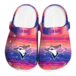 customized toronto blue jays wavy stripes clogs best selling