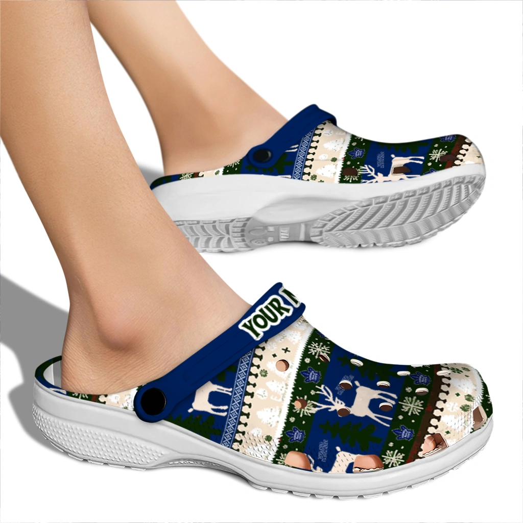 customized toronto maple leafs christmas motif clogs fashion forward customized toronto maple leafs christmas motif clogs fashion forward