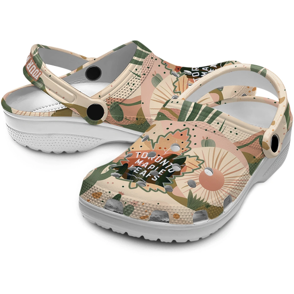 customized toronto maple leafs desert cactus pattern clogs high quality customized toronto maple leafs desert cactus pattern clogs high quality