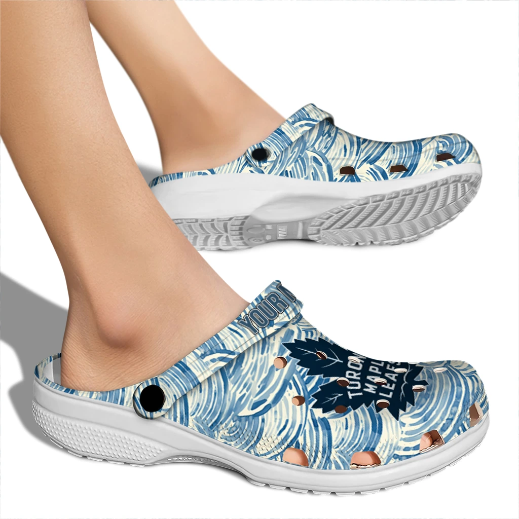 customized toronto maple leafs sea swirls clogs fashion forward customized toronto maple leafs sea swirls clogs fashion forward