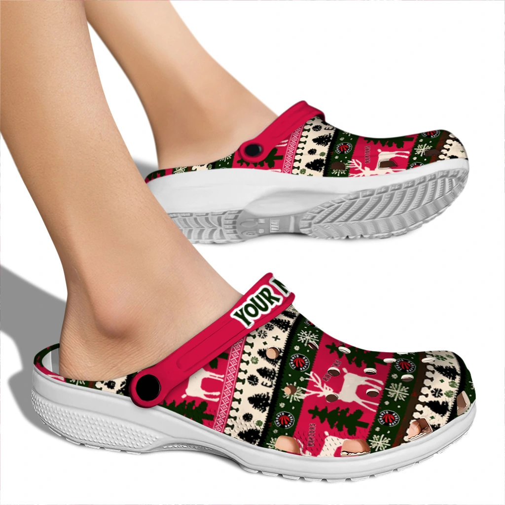 customized toronto raptors christmas motif clogs fashion forward customized toronto raptors christmas motif clogs fashion forward