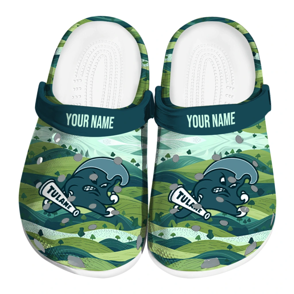 customized tulane green wave hills illustration clogs best selling customized tulane green wave hills illustration clogs best selling
