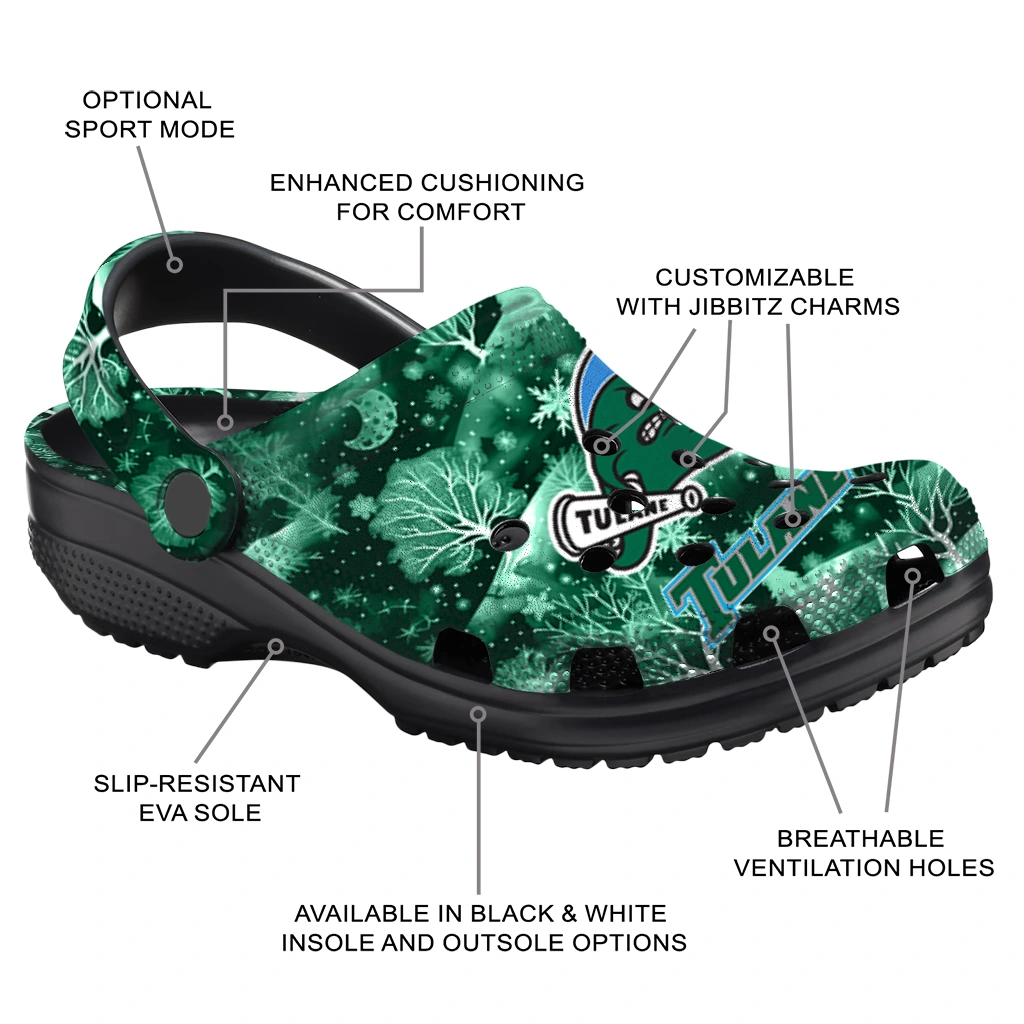 customized tulane green wave snowy hills clogs new arrival customized tulane green wave snowy hills clogs new arrival