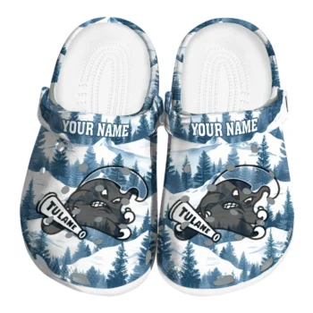 customized tulane green wave snowy mountains clogs best selling