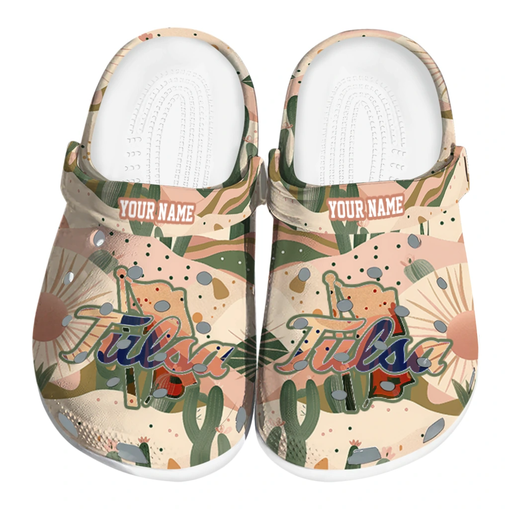 customized tulsa golden hurricane desert cactus pattern clogs best selling customized tulsa golden hurricane desert cactus pattern clogs best selling