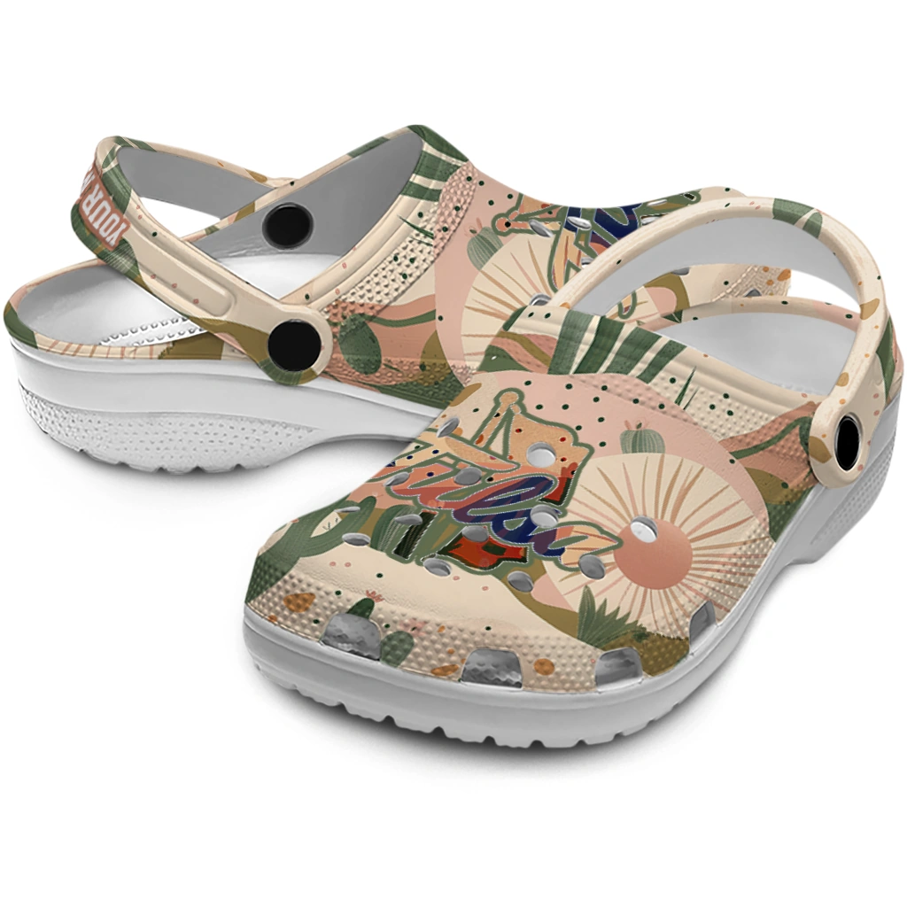 customized tulsa golden hurricane desert cactus pattern clogs high quality customized tulsa golden hurricane desert cactus pattern clogs high quality