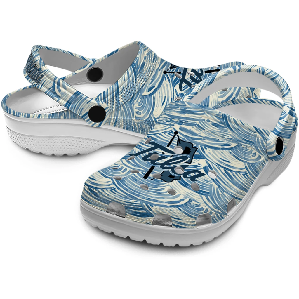 customized tulsa golden hurricane sea swirls clogs high quality customized tulsa golden hurricane sea swirls clogs high quality