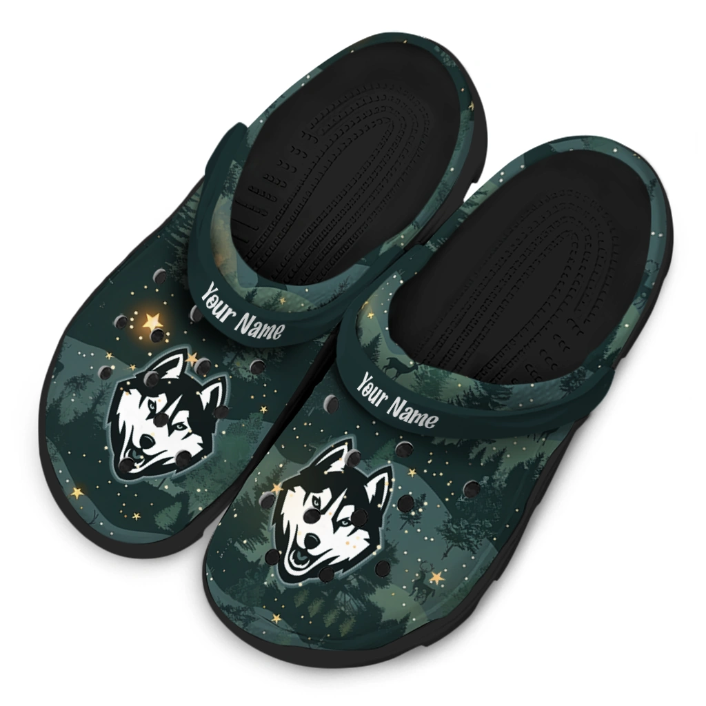 customized uconn huskies deer nightscape clogs latest model customized uconn huskies deer nightscape clogs latest model