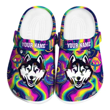 customized uconn huskies swirling mushrooms clogs best selling