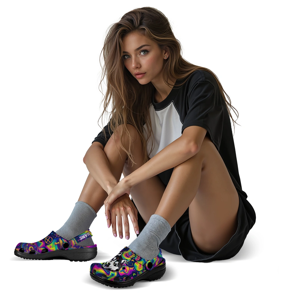 customized uconn huskies swirling mushrooms clogs premium grade customized uconn huskies swirling mushrooms clogs premium grade