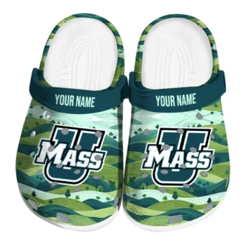 customized umass minutemen hills illustration clogs best selling
