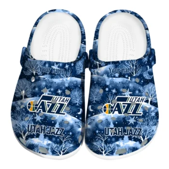 customized utah jazz snowy hills clogs best selling