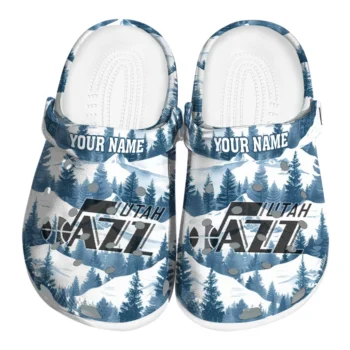 customized utah jazz snowy mountains clogs best selling
