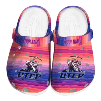 customized utep miners wavy stripes clogs best selling
