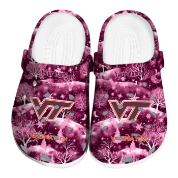 customized virginia tech hokies snowy hills clogs best selling