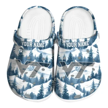 customized virginia tech hokies snowy mountains clogs best selling