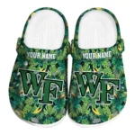 customized wake forest demon deacons tropical leaves clogs best selling