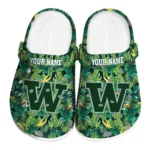 customized washington huskies tropical leaves clogs best selling