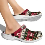 customized washington state cougars christmas motif clogs best selling