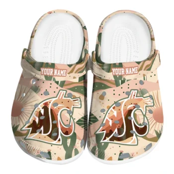 customized washington state cougars desert cactus pattern clogs best selling
