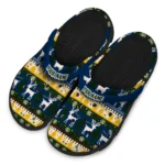 customized west virginia mountaineers christmas motif clogs best selling