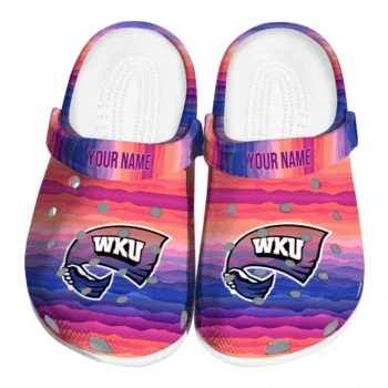 customized western kentucky hilltoppers wavy stripes clogs best selling