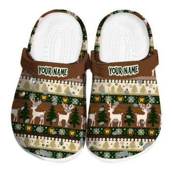 customized western michigan broncos christmas motif clogs best selling