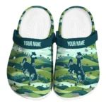 customized wyoming cowboys hills illustration clogs best selling