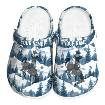customized wyoming cowboys snowy mountains clogs best selling