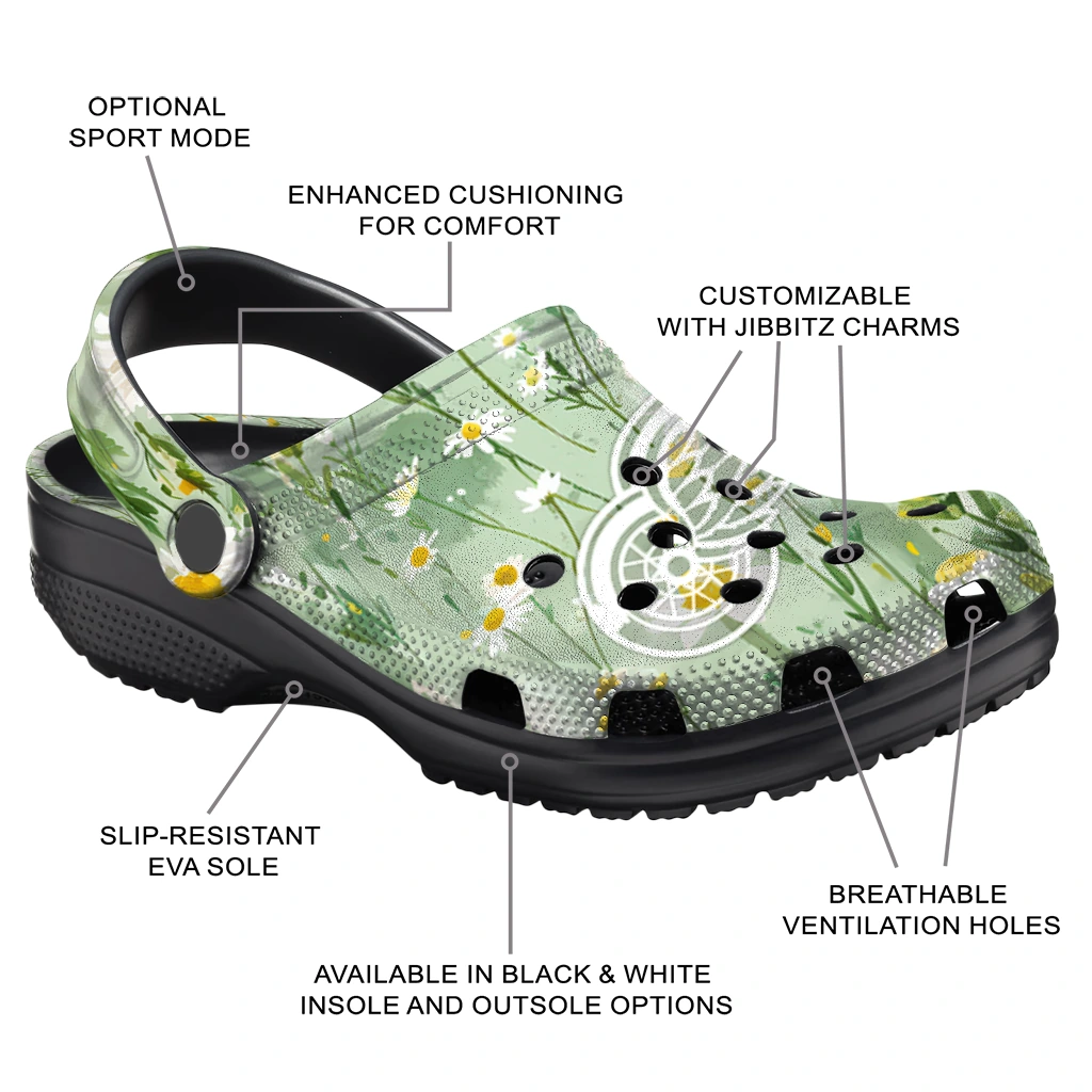 detroit red wings daisy cluster clogs new arrival detroit red wings daisy cluster clogs new arrival