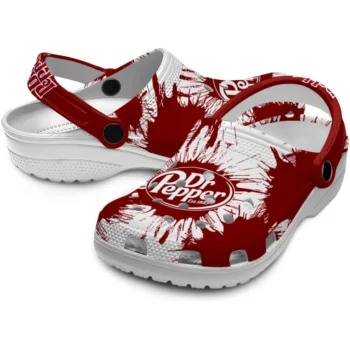 dr pepper logo splash red white clogs high quality hey clogs