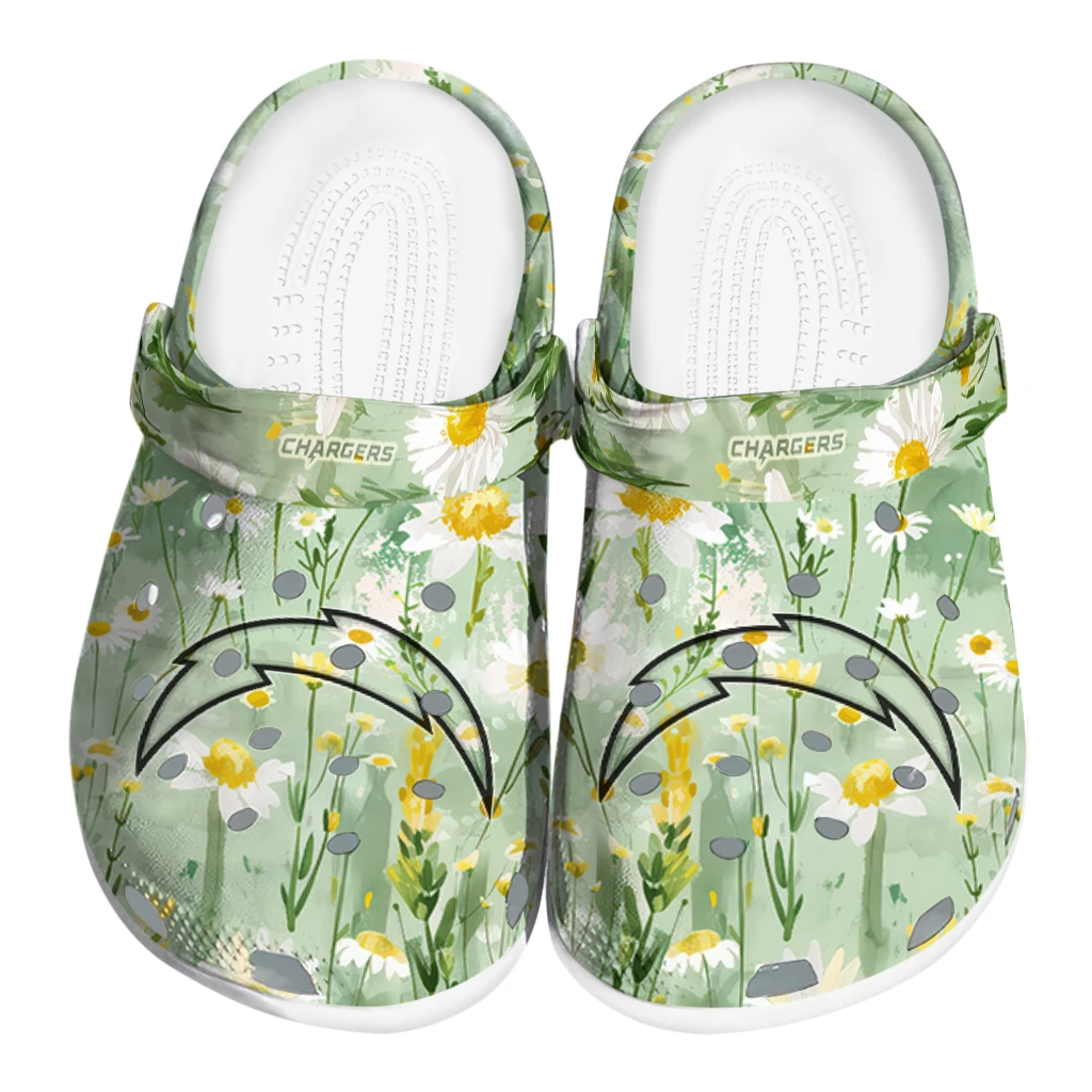 los angeles chargers daisy cluster clogs best selling los angeles chargers daisy cluster clogs best selling