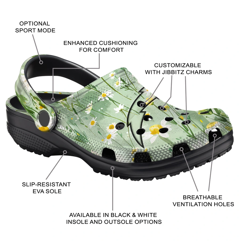 los angeles chargers daisy cluster clogs new arrival los angeles chargers daisy cluster clogs new arrival