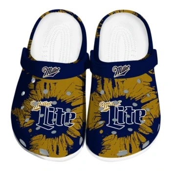 miller lite ink burst blue brown clogs best selling hey clogs