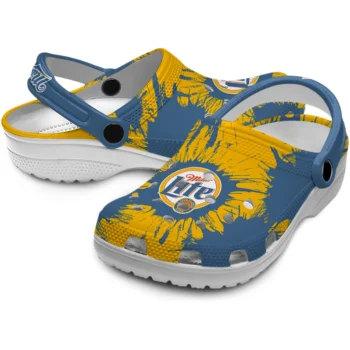miller lite paint burst yellow blue clogs high quality hey clogs