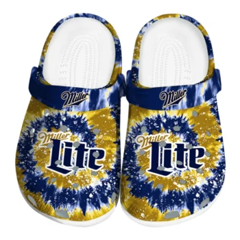 miller lite tie dye blue yellow clogs best selling hey clogs