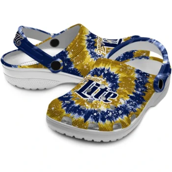 miller lite tie dye blue yellow clogs high quality hey clogs
