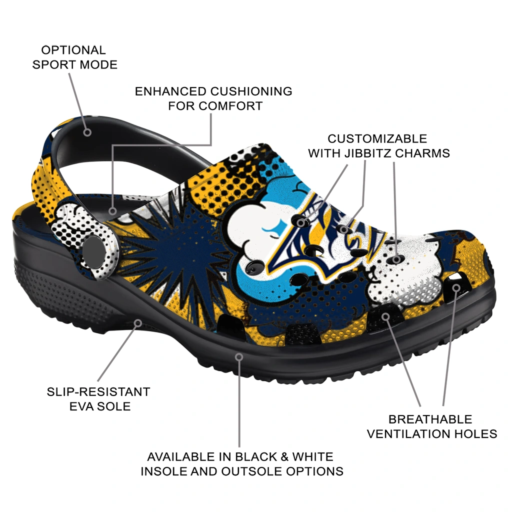 nashville predators cloud splash clogs new arrival nashville predators cloud splash clogs new arrival